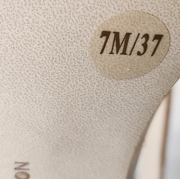 BCBGeneration Diego Nude Leather Open Toe Ankle Strap Party Stiletto Heels Sz 7 - Picture 8 of 10